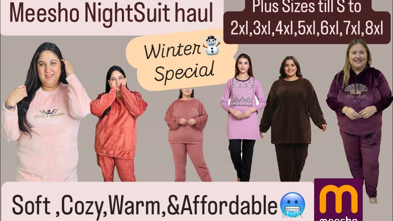 *Huge*Meesho Nightsuit haul||Cute &Comferty Nightwears||Plus sizes till 8xl available 