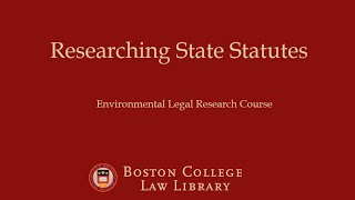 Researching State Statutes