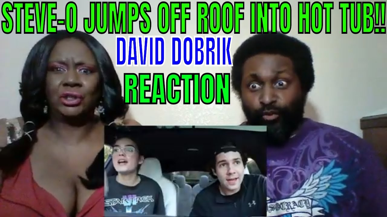 David Dobrik - STEVE-O JUMPS OFF ROOF INTO HOT TUB!! REACTION