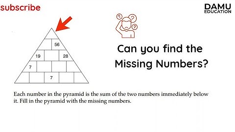 Can you find the missing Numbers in the Pyramid? | #ytshorts #DamuEducationshorts, Maths #Shorts