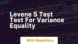 levene s test test for variance equality