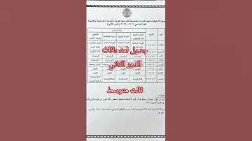 عاجل جدول امتحانات الدور الثاني ثالث متوسط مدرس عربي ثالث متوسط 