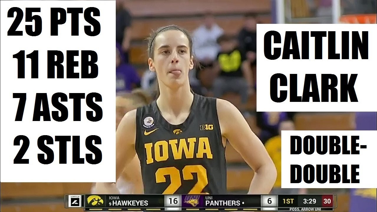 Caitlin Clark LIGHTS UP UNI For Huge Double-Double As #9 Iowa Hawkeyes ...