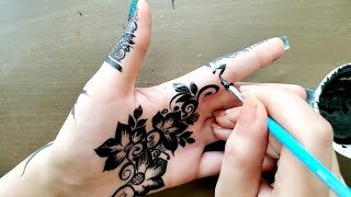 نقش اسود يمني ورد  مميز جدا ورااائع Mehndi Arabic  designs For Hand 💎 LATEST FLORAL