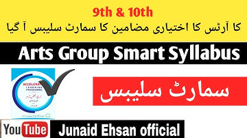Class 9th & 10th Arts Group Smart Syllabus of Elective Subjects|Annual Exams 9th & 10th 2020-21