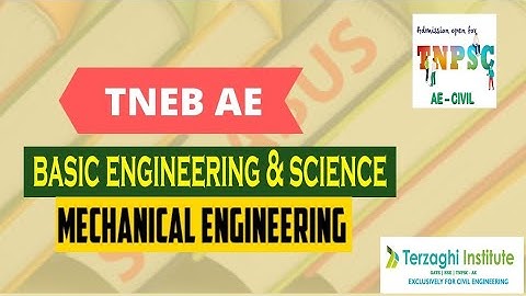 TANGEDCO AE BASIC ENGINEERING & SCIENCE - MECHANICAL ENGINEERING
