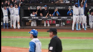 2026/9/15 エスコン　西川選手　タイムリースリーベース！　ベンチの様子