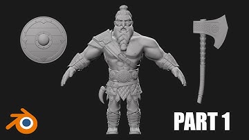 Viking Barbarian Character sculpting [#01] - Blender Timelapse