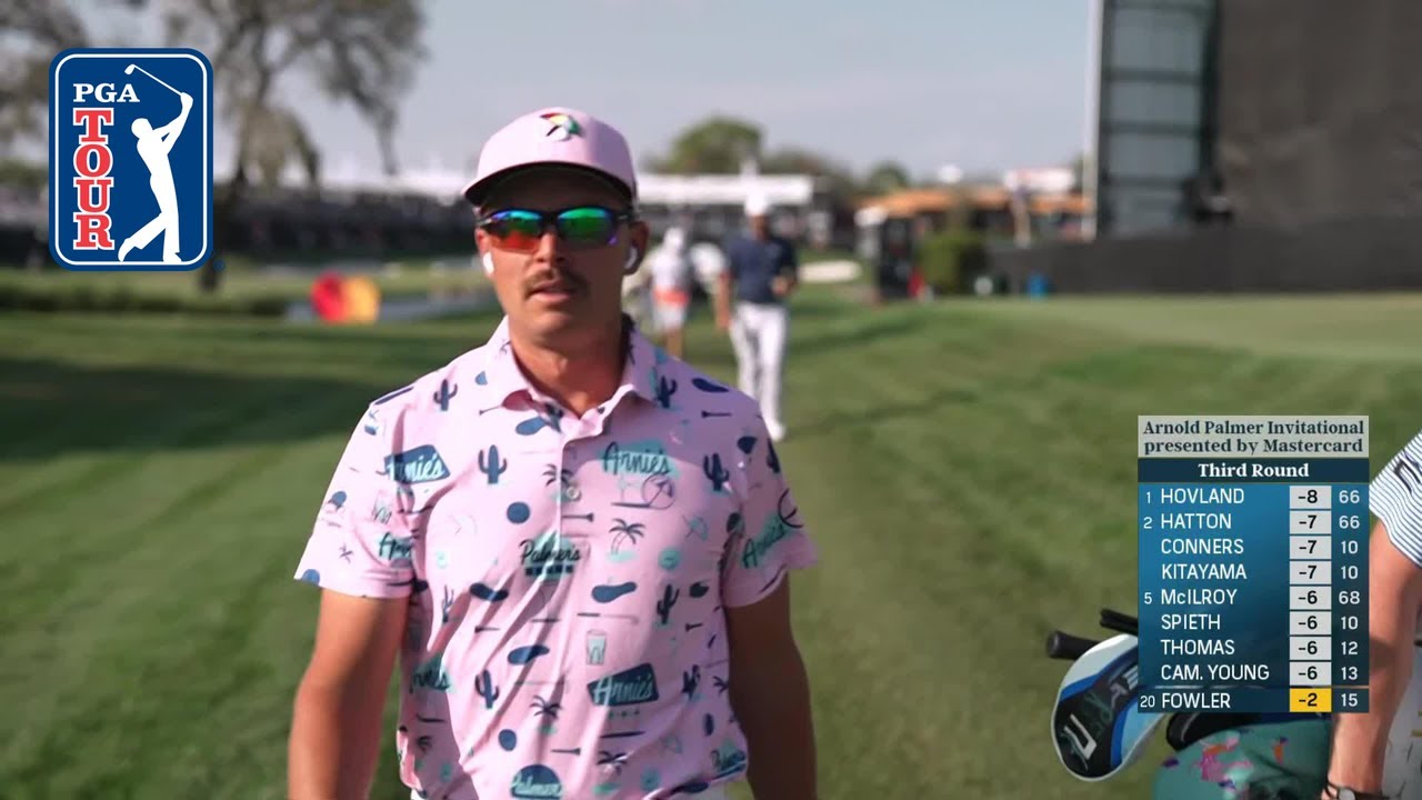 Rickie Fowler micd up during Round 3 broadcast at Arnold Palmer