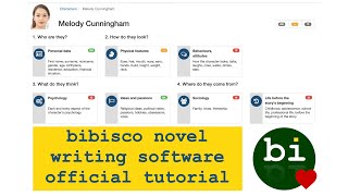 bibisco novel writing software official tutorial presented by its author, Andrea Feccomandi. screenshot 3