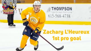 Zachary L'Heureux 1st pro goal (Nashville Predators Prospect)