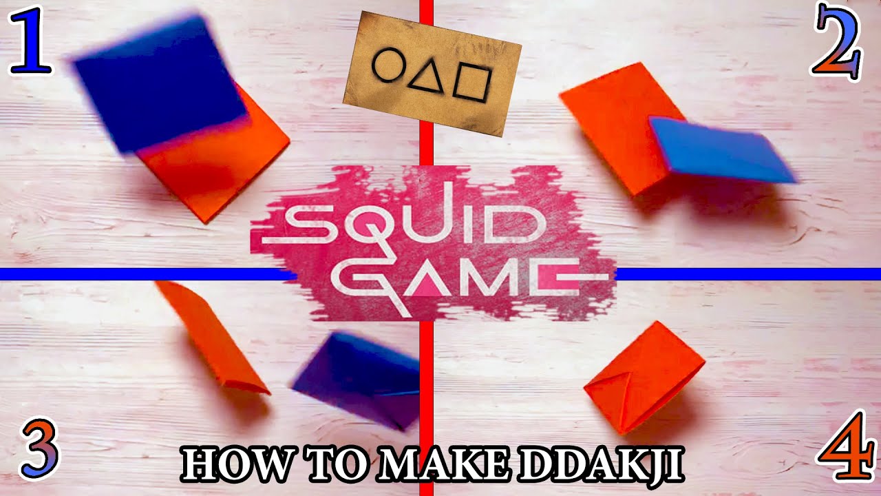 How to make Ddakji 🟥 Squid Game Origami🟦 Ddakji Squid Game How to Make ...
