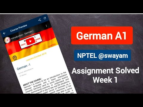 nptel german 1 assignment answers week 1