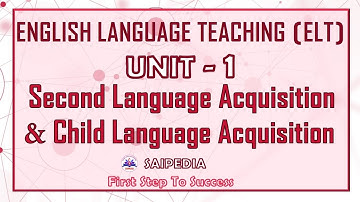 Second Language Acquisition, Child Language Acquisition, English Language Teaching (ELT) in Tamil