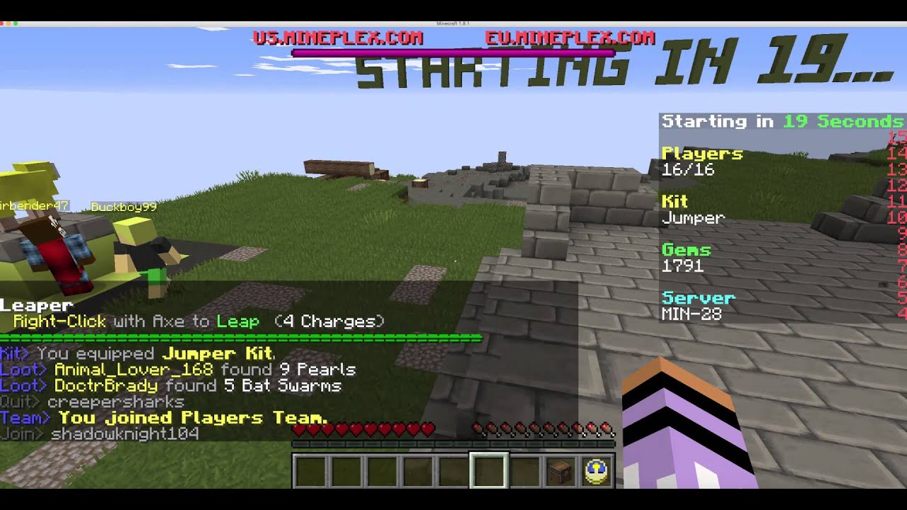 Minecraft 1.8.1 Mineplex Server - YouTube