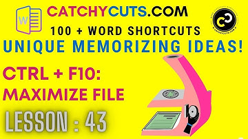 Word , How to Maximize the File with Ctrl + F10, Unique MS WORD Shortcuts Memorizing Idea !