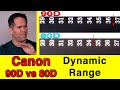 Canon 90D M6ii vs 80D 7Dii 70D A6400 XT3 Dynamic Range