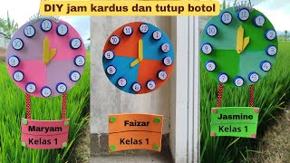 Cara Membuat Jam Kardus Dan Tutup Botol Bekas Diy Wall Clock Making Craft Ideas