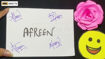 Afreen Name Signature - Handwritten Signature Style of Afreen Name - Signatures By Amal Info TV