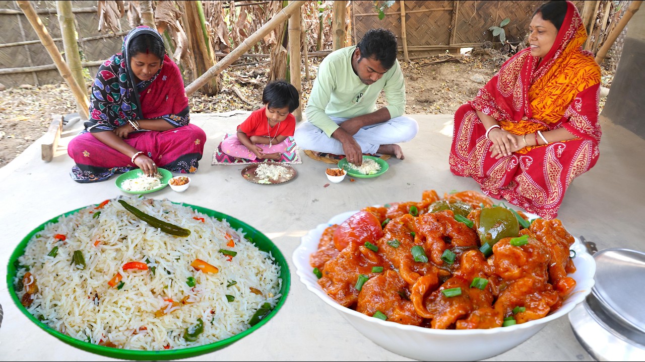 বড়ভাই সুমিতার জন্য স্পেশাল চিল্লি মাশরুম ও দম রাইস / Chilli Mashroom & dum rice