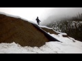 Guy jumps off snowy cliff!!!