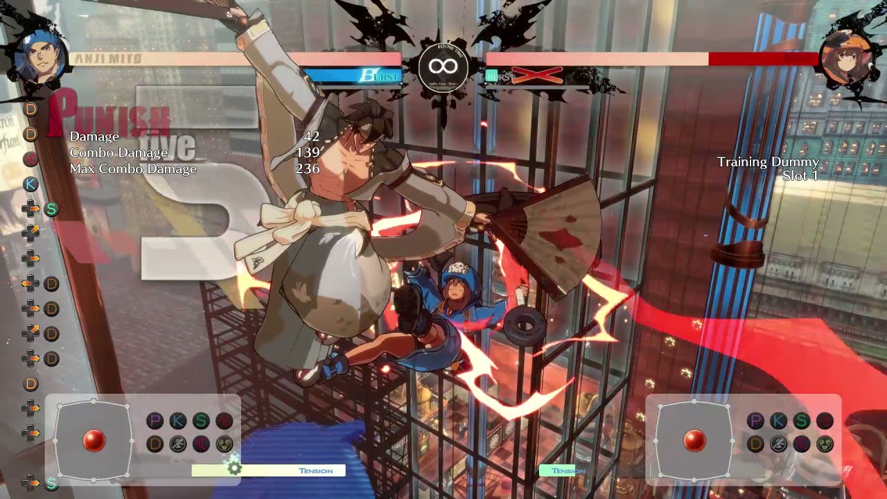 【Guilty Gear -STRIVE-】Anji Optimal 5[D] Burst Bait Combo Patch 1.03 (OUTDATED)