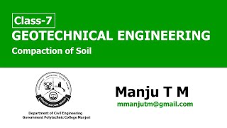 Geotechnical Engineering class 7 - compaction of soil