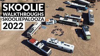 SKOOLIE TOURS || 8 Walkthroughs at Skooliepalooza 2022 || TaleOfTwoSmittys