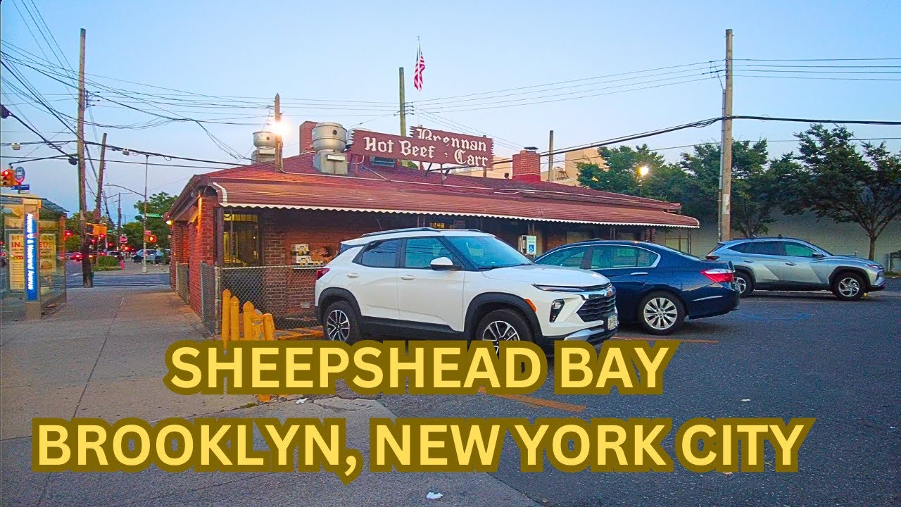 Life in  Sheepshead Bay, Brooklyn. Sunset Walk. New York City Walking Tour 4K