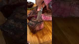 Mukbang with a T bone steak #funny