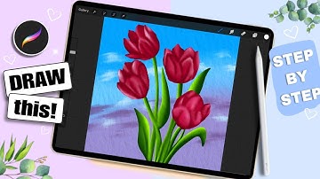 Easy Tulip Painting | STEP BY STEP | Procreate Art Tutorial 🌷