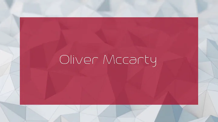 Oliver Mccarty - appearance