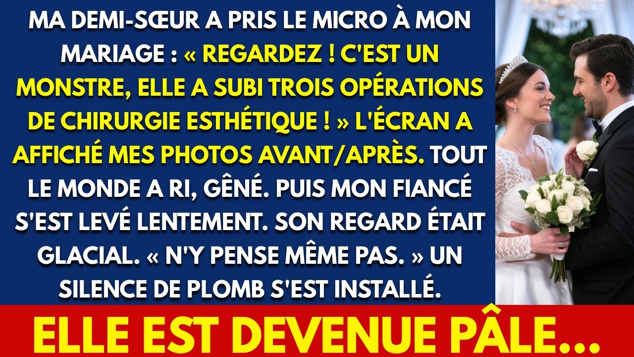 Le jour de mon mariage, ma demi-sœur a pris le micro et a projeté sur grand écran les photos de mes opérations chirurgicales. « Regardez, c'est un monstre ! » a-t-elle crié devant tous nos...