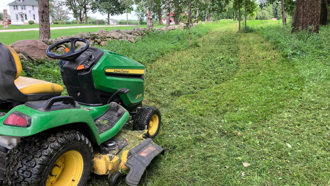 Mowing Tall Grass. JD x530 