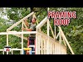 Framing the roof on our diy shop building kits