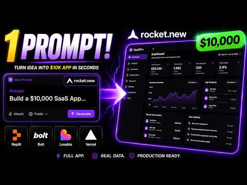 I Built a $10,000 Multi-Page SaaS App in ONE Prompt (Rocket.new) 2026 | Claude Code Alternative