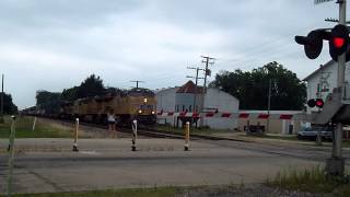 UP #7406 Leads an Intermodal through Cortland, IL