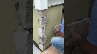 Great progress of our on-site thin stone veneer installation by JS Masonry!