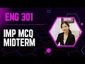 ENG 301 midterm important mcq preparation part 1
