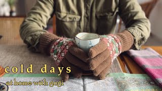 Cold days:  A quiet winter escape at home |cozy cats | hot food |home comforts