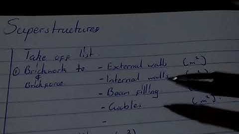 Superstructer takeoff list