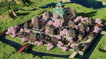 Minecraft Timelapse | Japanese Castle - Hisui Castle | Survival World Map Download