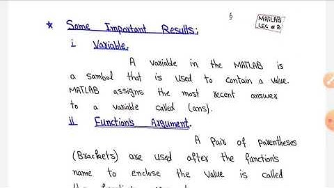 Functional Handles | variables in MATLAB | What is Assignment Operator?