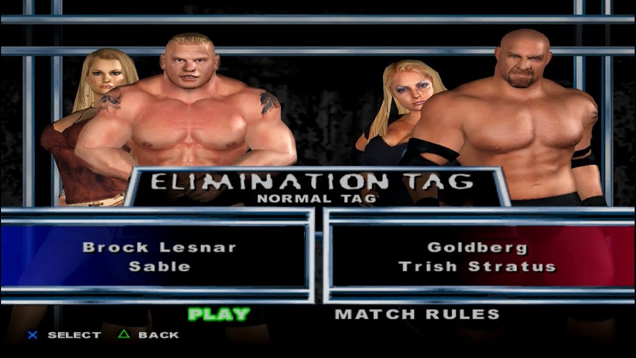 Brock Lesnar Sable vs Goldberg Trish  | Elimination Tag | Couple vs Lovers | Here Comes the Pain