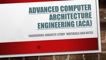 Advanced Computer Architecture Engineering Notes ACA