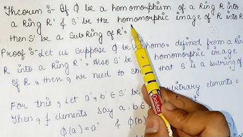 If f be a homo. of a Ring R into R