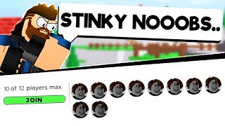 i joined noob lobbies in arsenal... AND GOT FREE WINS! (Arsenal Roblox)