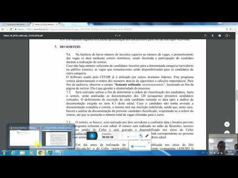 Sorteio PS 18/2018 - Curso Formação de Professores para EAD