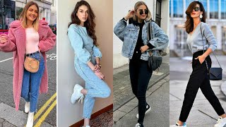 Jeans outfits ideas for every girls || Stylish tops and jeans for winters || TREND SEARCH screenshot 2