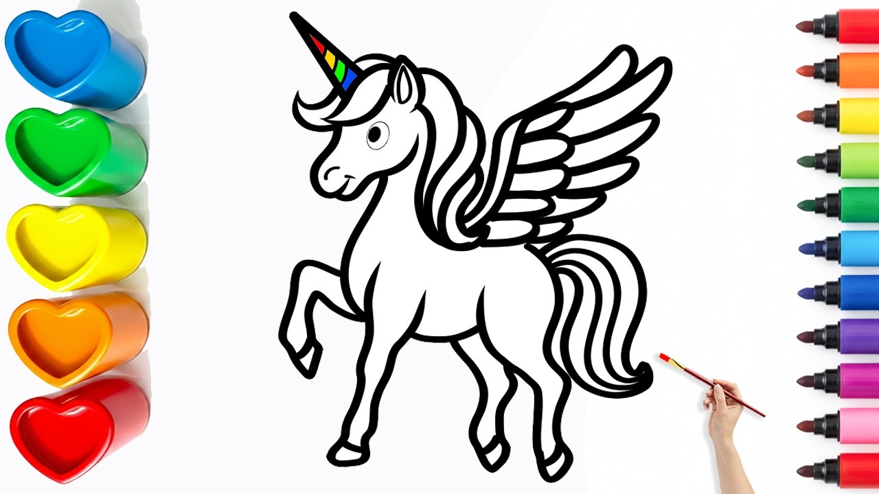 🦄Drawing and Coloring a Magical Unicorn | Easy Step By Step Tutorial #25